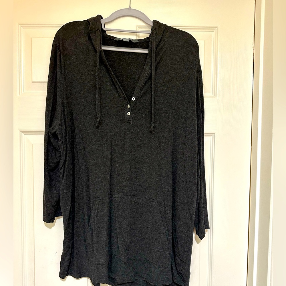 Market & Spruce dark gray hooded top size 1X